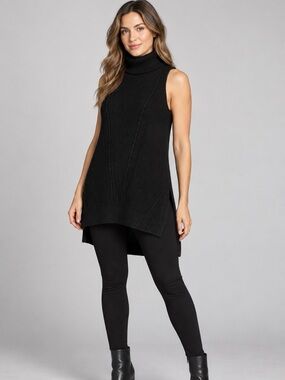 Silver Jeans Black Sleeveless Turtleneck Sweater